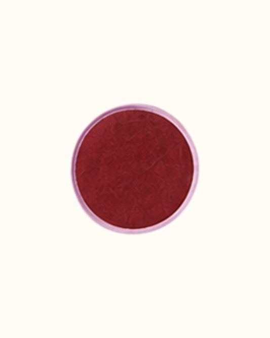 Four round linen coasters in Cab Sauv, deep wine red piped in soft pink.